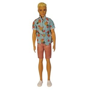 Barbie Fashionistas Ken Doll Blonde Hair Tropical Pineapple Watermelon Shirt 162